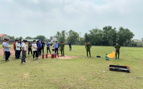 Công an huyện Triệu Sơn phối hợp Công an tỉnh Thanh Hoá tổ chức tập huấn nghiệp vụ phòng cháy, chữa cháy và cứu nạn cứu hộ cho lực lượng cơ sở trên địa bàn huyện