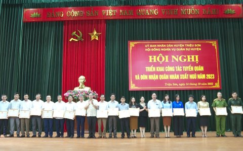 Huyện Triệu Sơn tổ chức hội nghị triển khai nhiệm vụ tuyển quân và đón nhận quân nhân xuất ngũ năm 2023