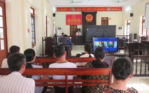 Tòa án nhân dân huyện Triệu Sơn xét xử trực tuyến 5 vụ án hình sự