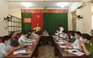 Đồng chí Phó Chủ tịch UBND huyện Bùi Huy Dũng làm việc với xã Minh Sơn về tiến độ thực hiện Dự án khu đô thị mới Sao Mai xã Minh Sơn và thị trấn Triệu Sơn.