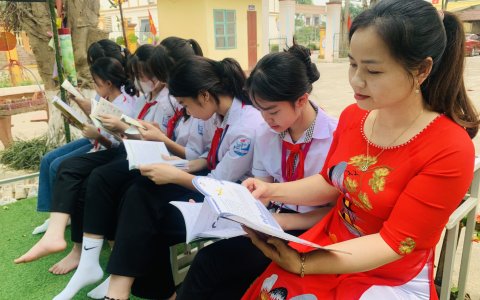Ngày hội Sách và Văn hóa đọc tại trường THCS Thọ Vực.