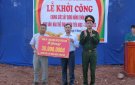 Ban chỉ huy QS huyện- Xã Dân Lực tổ chức lễ khởi công " chung sức xây dựng NTM"  khu Văn hóa thể thao Thôn Tiên Mộc xã Dân Lực.
