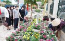 Công tác trang trí đường hoa chuẩn bị cho Lễ công bố huyện Triệu Sơn đạt chuẩn NTM và đón nhận Huân chương lao động hạng Ba
