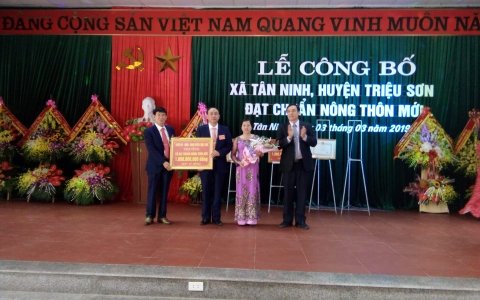 Lễ Công bố Quyết định xã Tân Ninh huyện Triệu Sơn đạt chuẩn Nông thôn mới