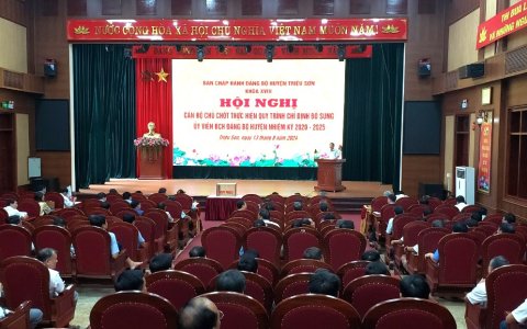 Hội nghị cán bộ chủ chốt thực hiện quy trình chỉ định bổ sung, ủy viên BCH Đảng bộ huyện nhiệm kỳ 2020-2025